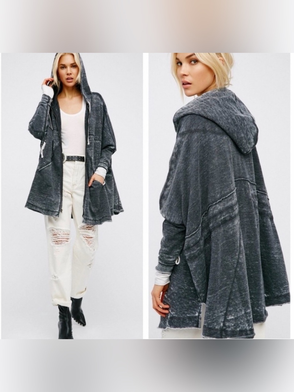 Free People Peace It Up Cardi Gray Size Small